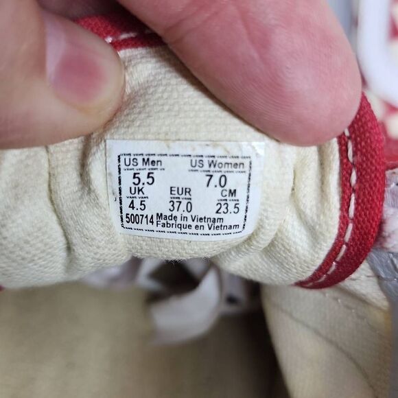 Vans Unisex Red Old Skool Checkerboard Suede Low Top Skate Sneakers M5.5/W7 - Picture 11 of 11